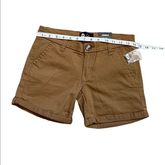 NWT Tan Chino Cotton Stretch Mid Rise Casual Cuffed Short 1 - Picture 3 of 8